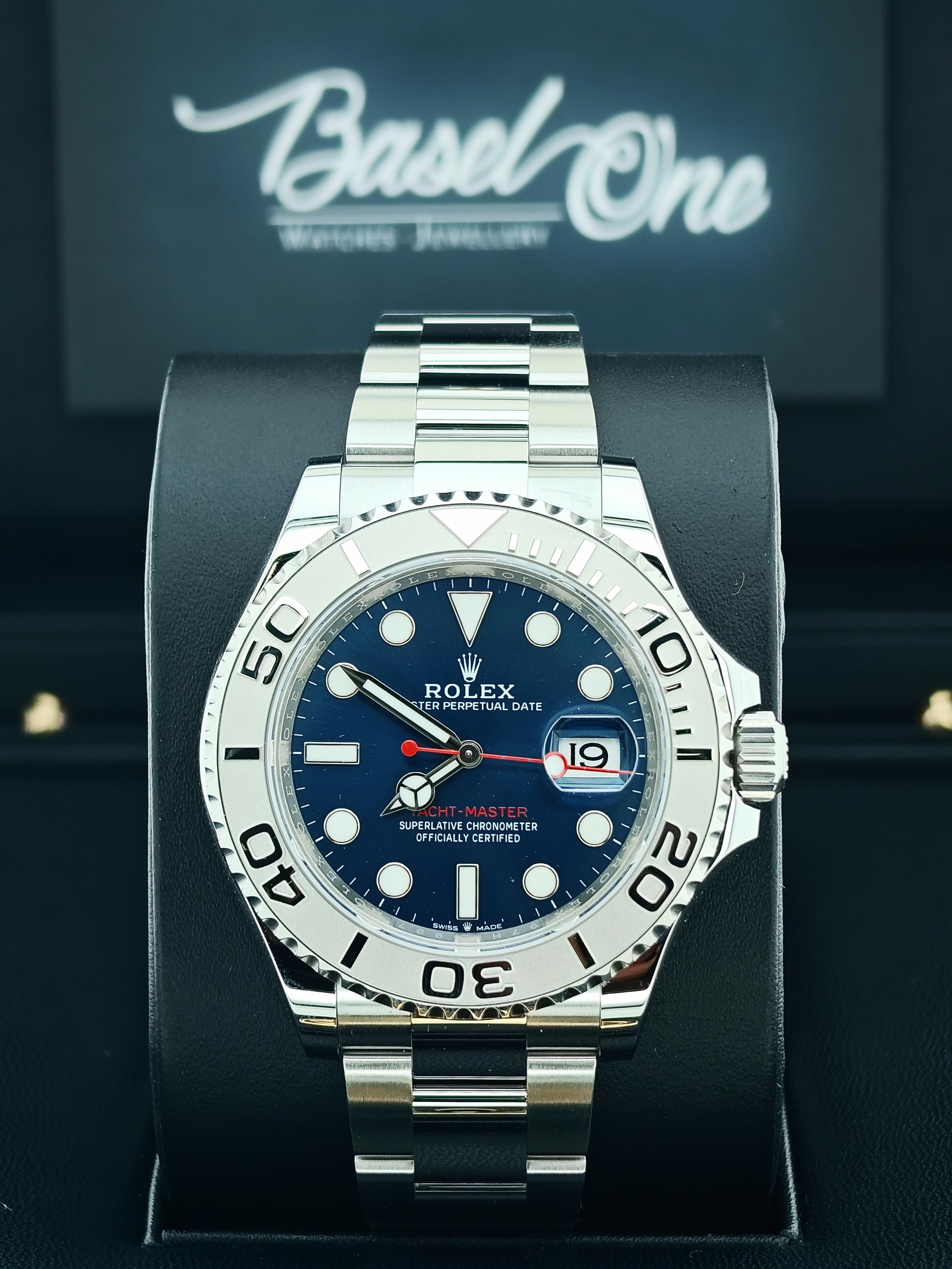 Rolex 116622 yacht master steel and platinum blue dial