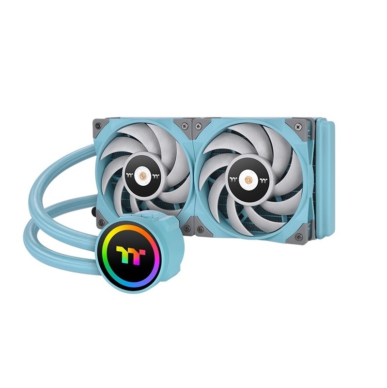 米特3C數位–Thermaltake 曜越 鋼影 TOUGHLIQUID 240 ARGB Sync 松石綠/競速綠 一體式水冷散熱器