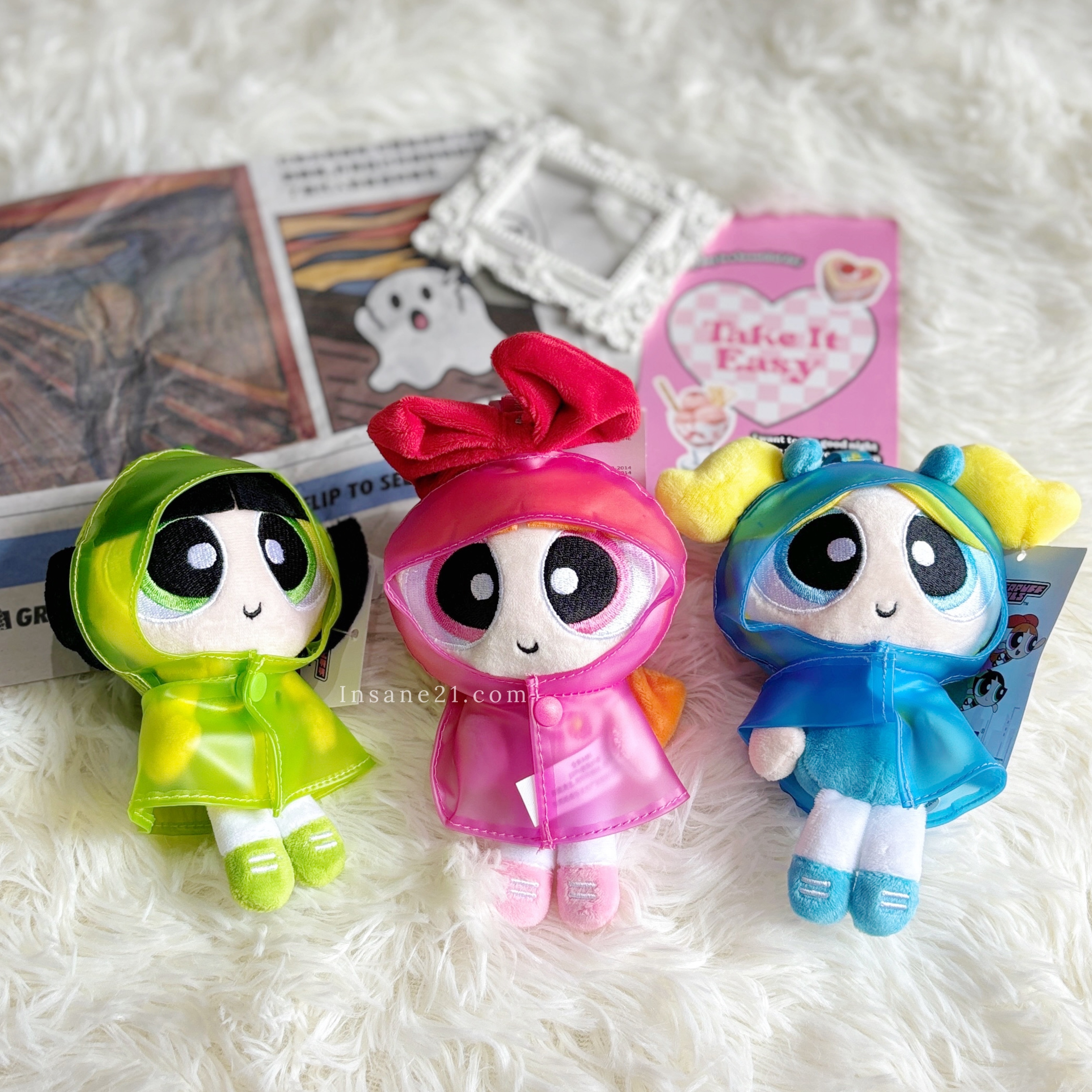 飛天小女警 雨衣裝 毛絨吊飾 鑰匙圈 玩偶 13CM 華納正版授權