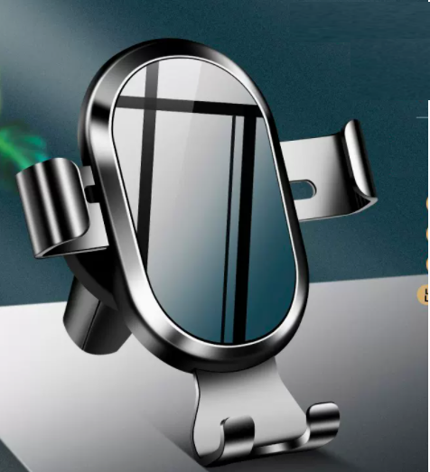 New air outlet car gravity sensor mobile phone holder (gentleman silver)