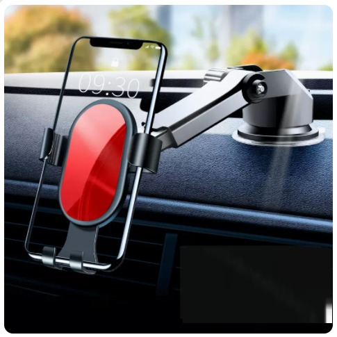 New dual-purpose car-mounted automatic clamping mirror phone holder with suction pan and air outlet (China Red)