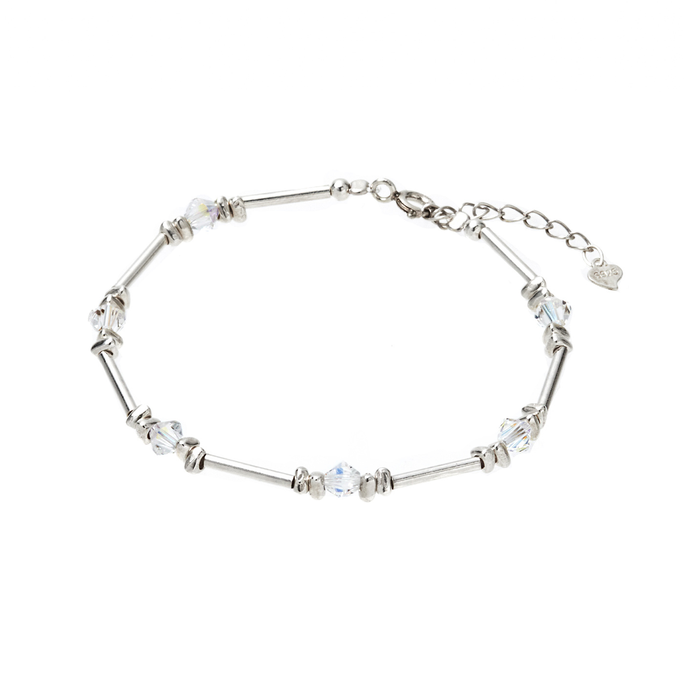 平價飾品,採用施華洛世奇水晶,純銀,串珠手鍊