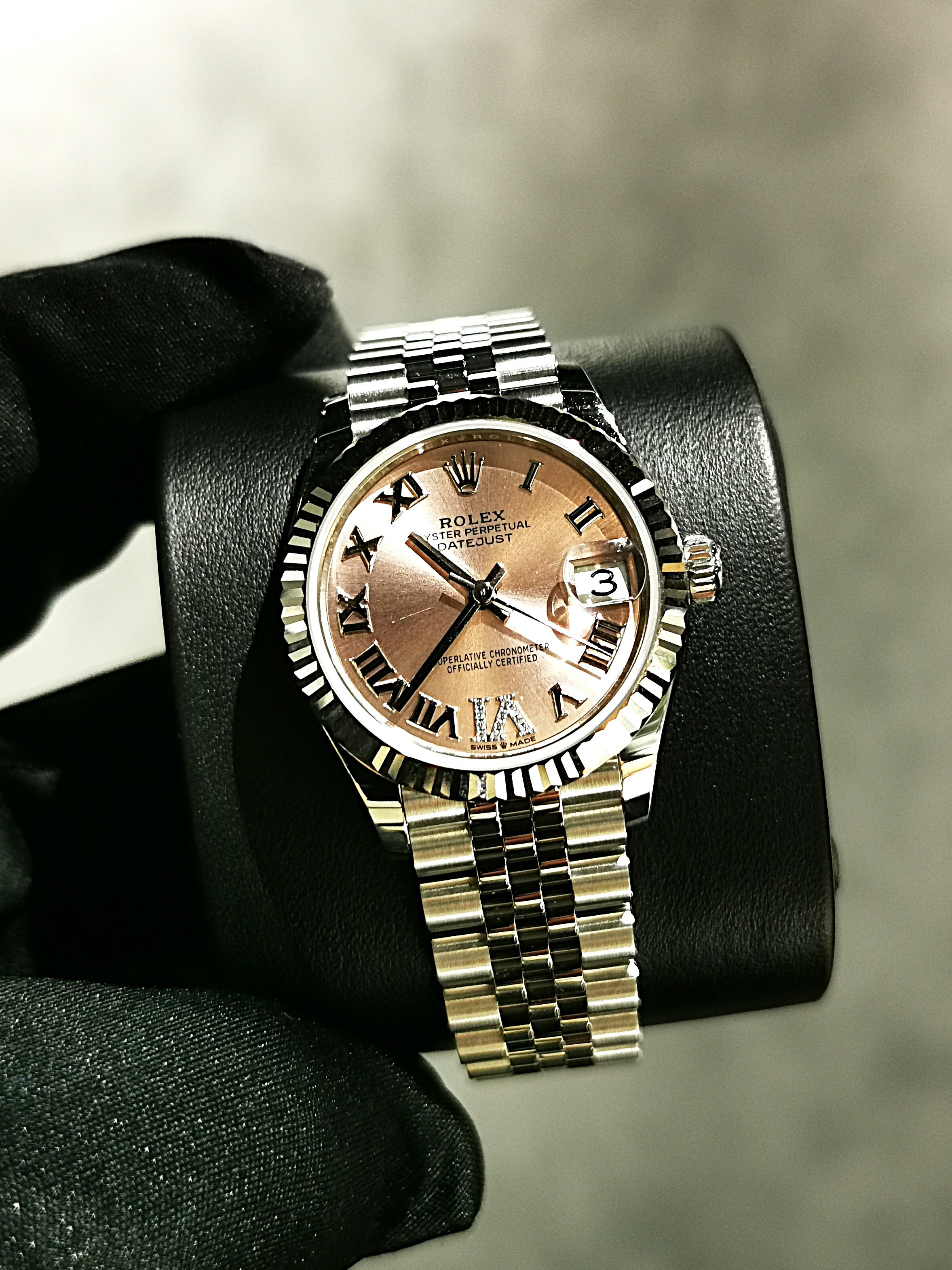 278274 | ROLEX PINK DIAL ROMAN WHITEGOLD STEEL DATEJUST