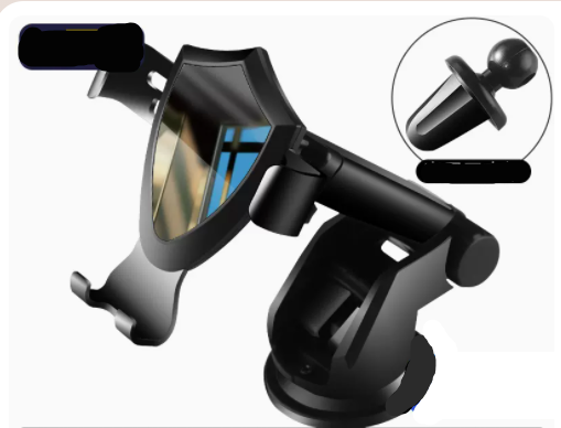 New upgraded and thickened car air outlet snap-on dual-purpose navigation holder mobile phone holder (glossy black)