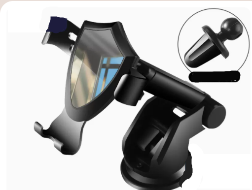 New upgraded and thickened car air outlet snap-on dual-purpose navigation holder mobile phone holder (bright silver)