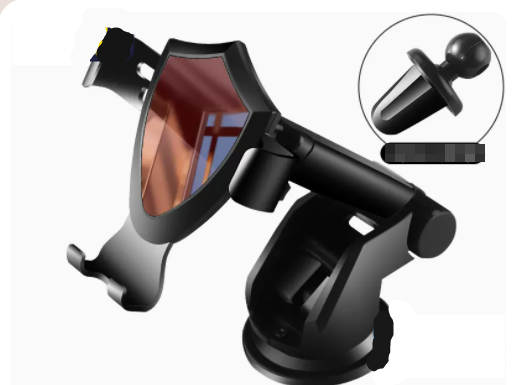 New upgraded and thickened car air outlet snap-on dual-purpose navigation holder mobile phone holder (bright red)