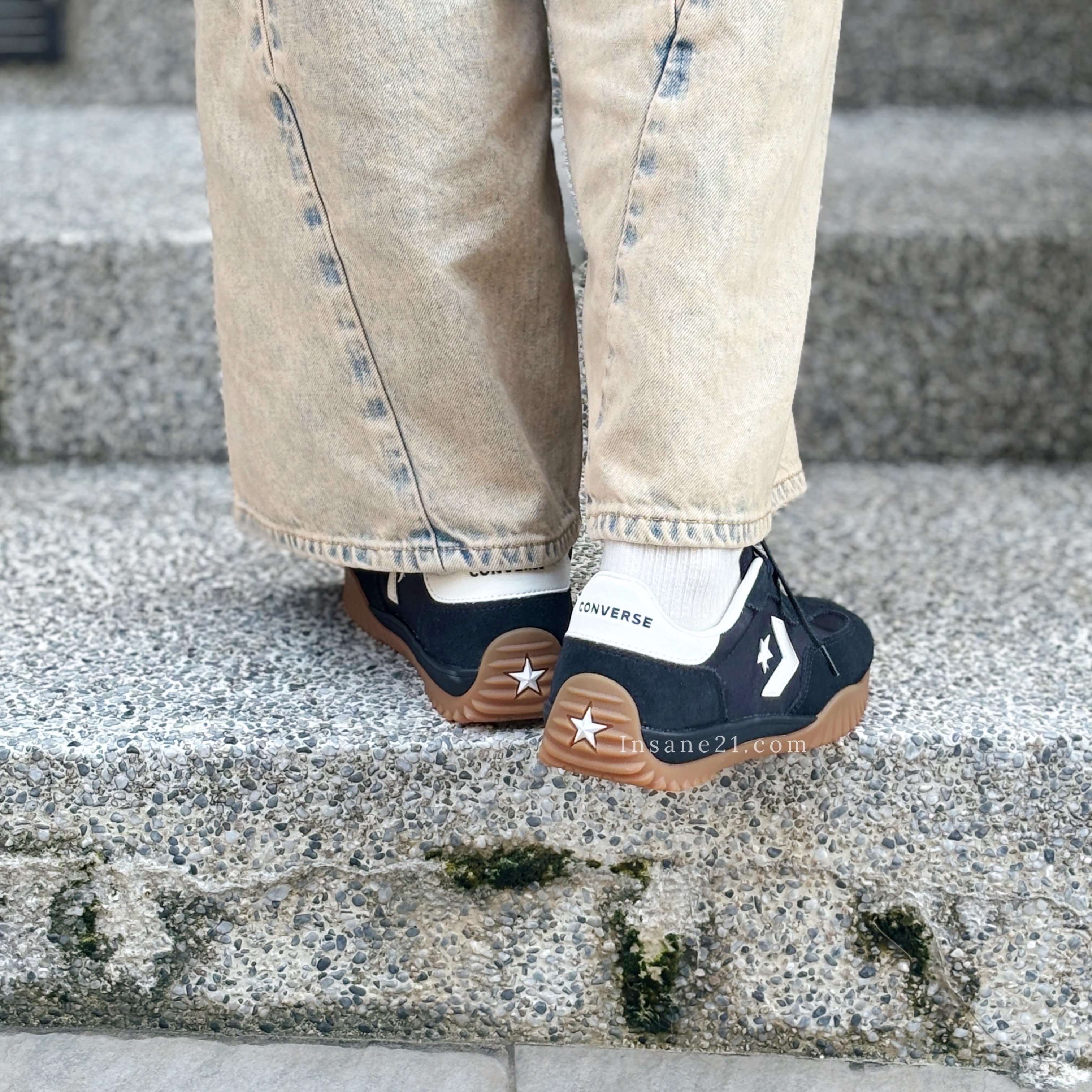 CONVERSE RUN STAR TRAINER OX 黑白 德訓鞋 復古 焦糖底 麂皮 A08263C