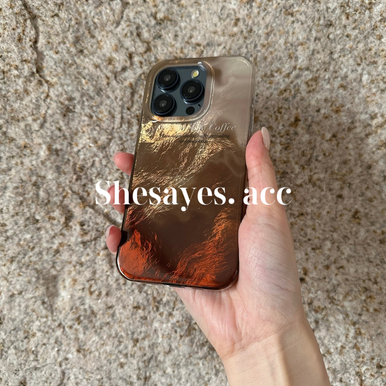 IPHONE 金棕色漸變錫紙手機殼