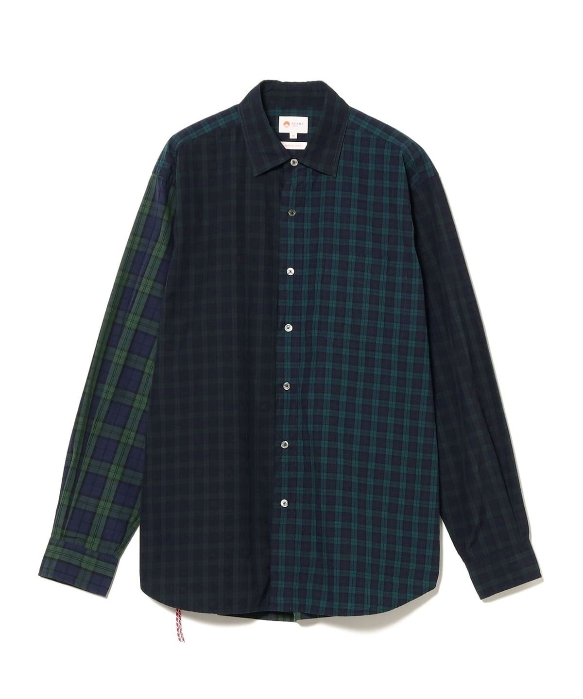 2024AW BEAMS JAPAN 拼接 格紋 長袖 襯衫 日本製 2色 現貨 11-11-1063-563