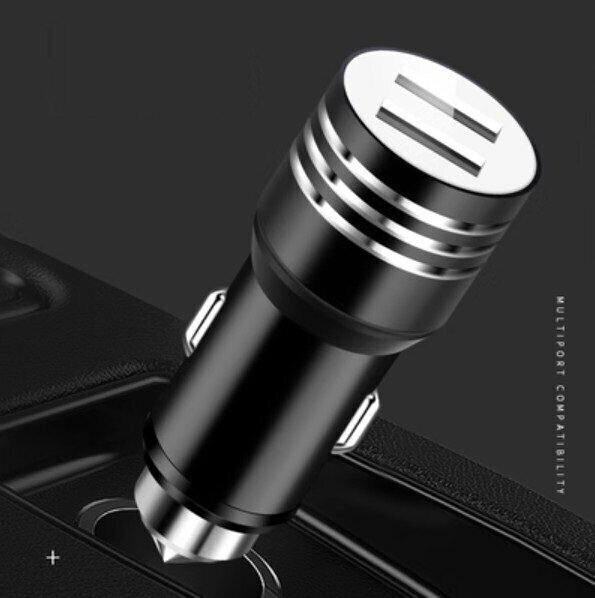 New car charger one for two (black)
