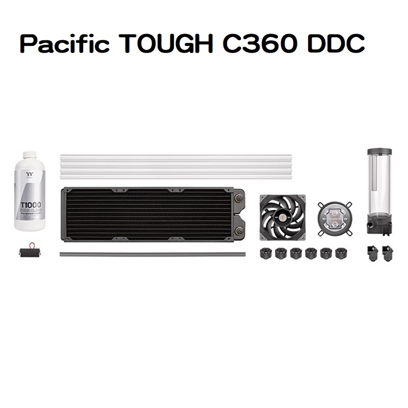 米特3C數位–Thermaltake 曜越 Pacific TOUGH C360 DDC 硬管水冷組合包/CL-W306-CU12BL-A
