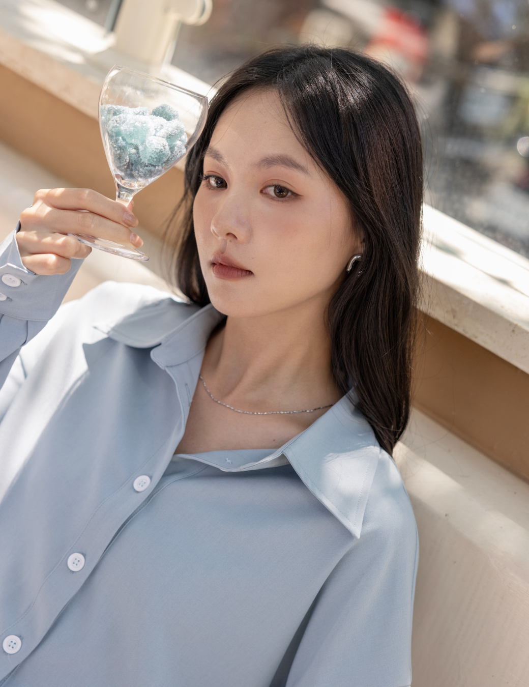 造型波浪刻細鍊（銀色）