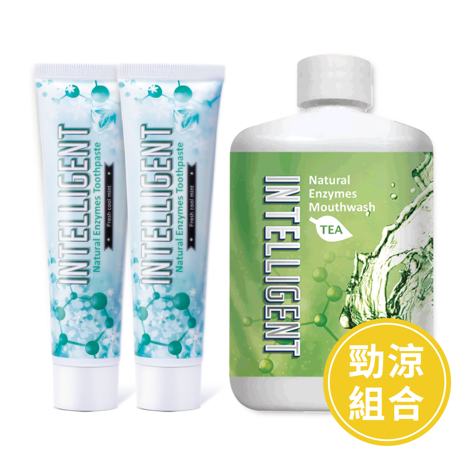 INTELLIGENT【超值優惠】冰晶酵素牙膏80g＋茶香酵素漱口水
