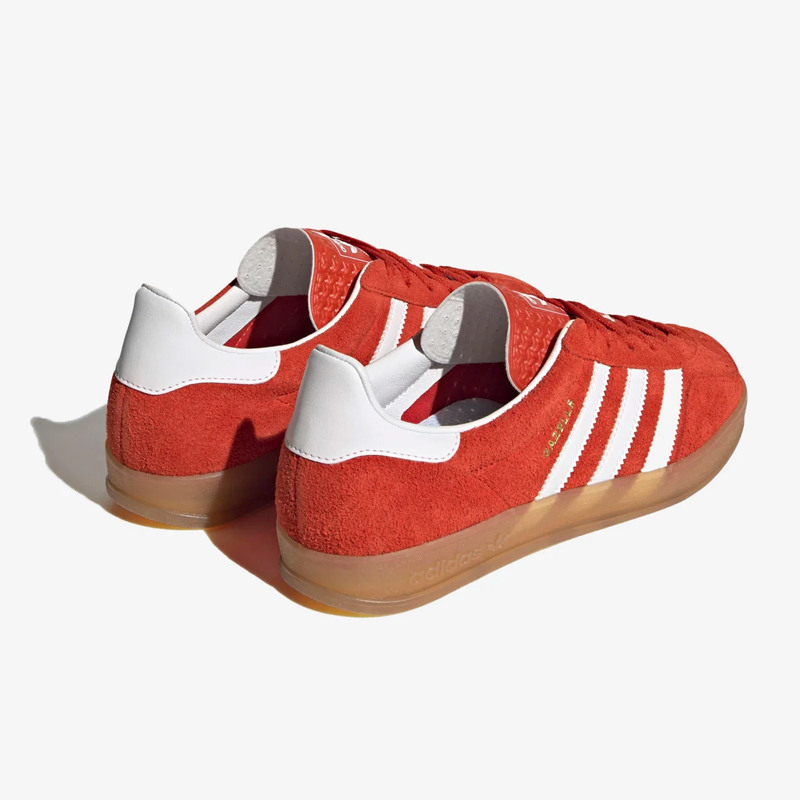 <連線代購商品> ADIDAS GAZELLE INDOOR 橘紅色 麂皮 低筒休閒鞋【HQ8718】