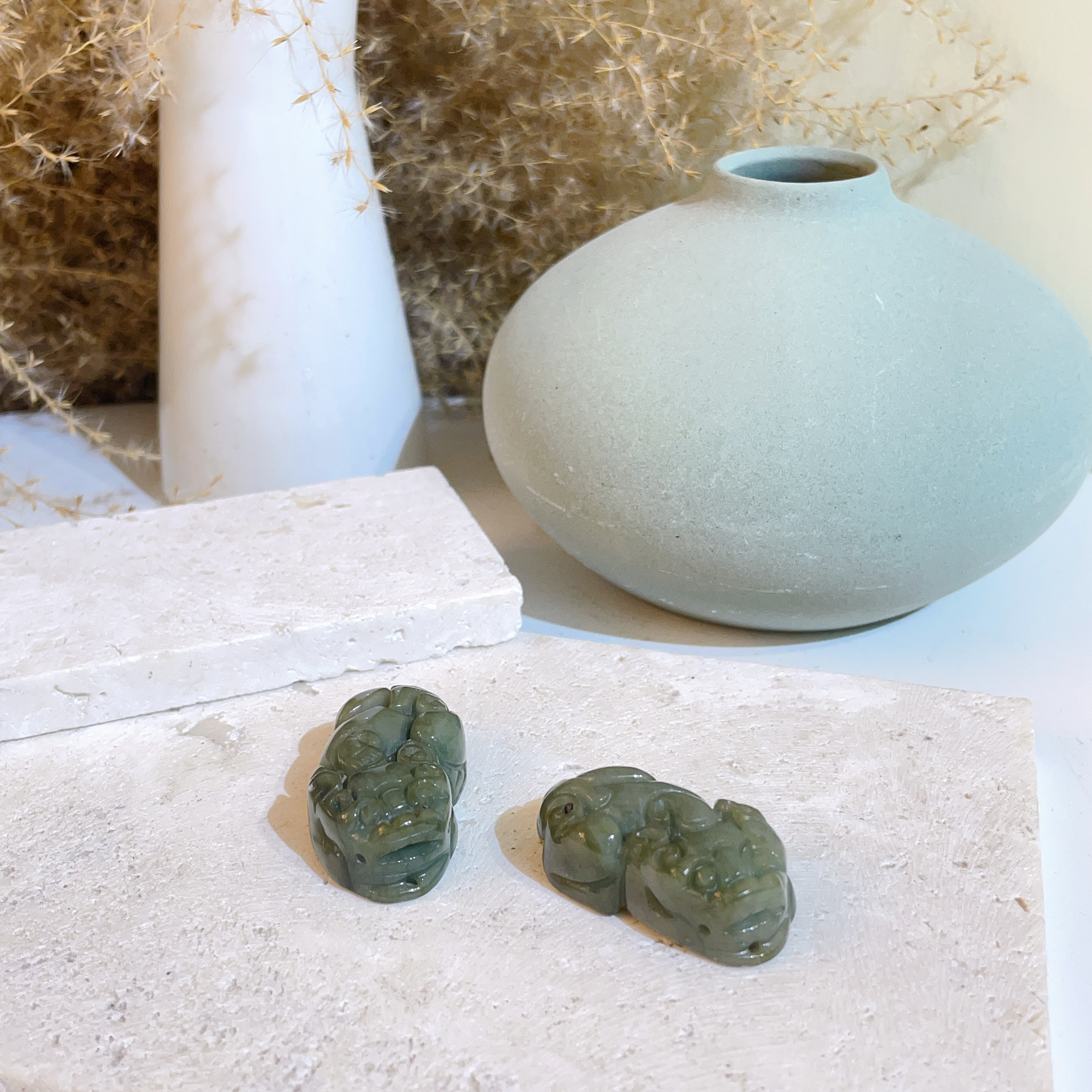 翡翠貔貅吊墜 一套兩件