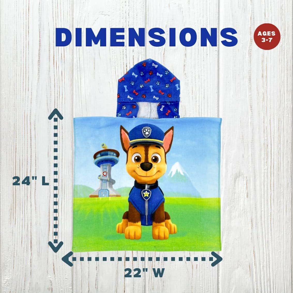 美國 Paw Patrol Boy 超柔軟棉質斗蓬浴巾