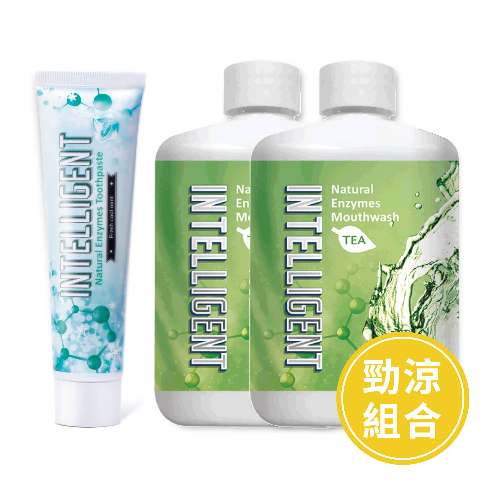 INTELLIGENT【超值優惠】冰晶酵素牙膏80g＋茶香酵素漱口水