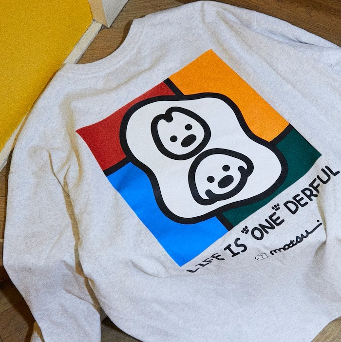 聯名 matsui x FREAK'S STORE 松井營 “Monyu Monyu” “LIFE IS 'ONE” 彩色幾何狗狗圖案 圓領 薄長袖上衣 長T