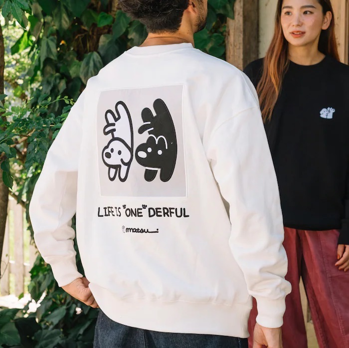 聯名 matsui x FREAK'S STORE 松井營 Sakadachi 黑白倒立狗狗 立體刺繡 圓領 長袖上衣 衛衣 大學T