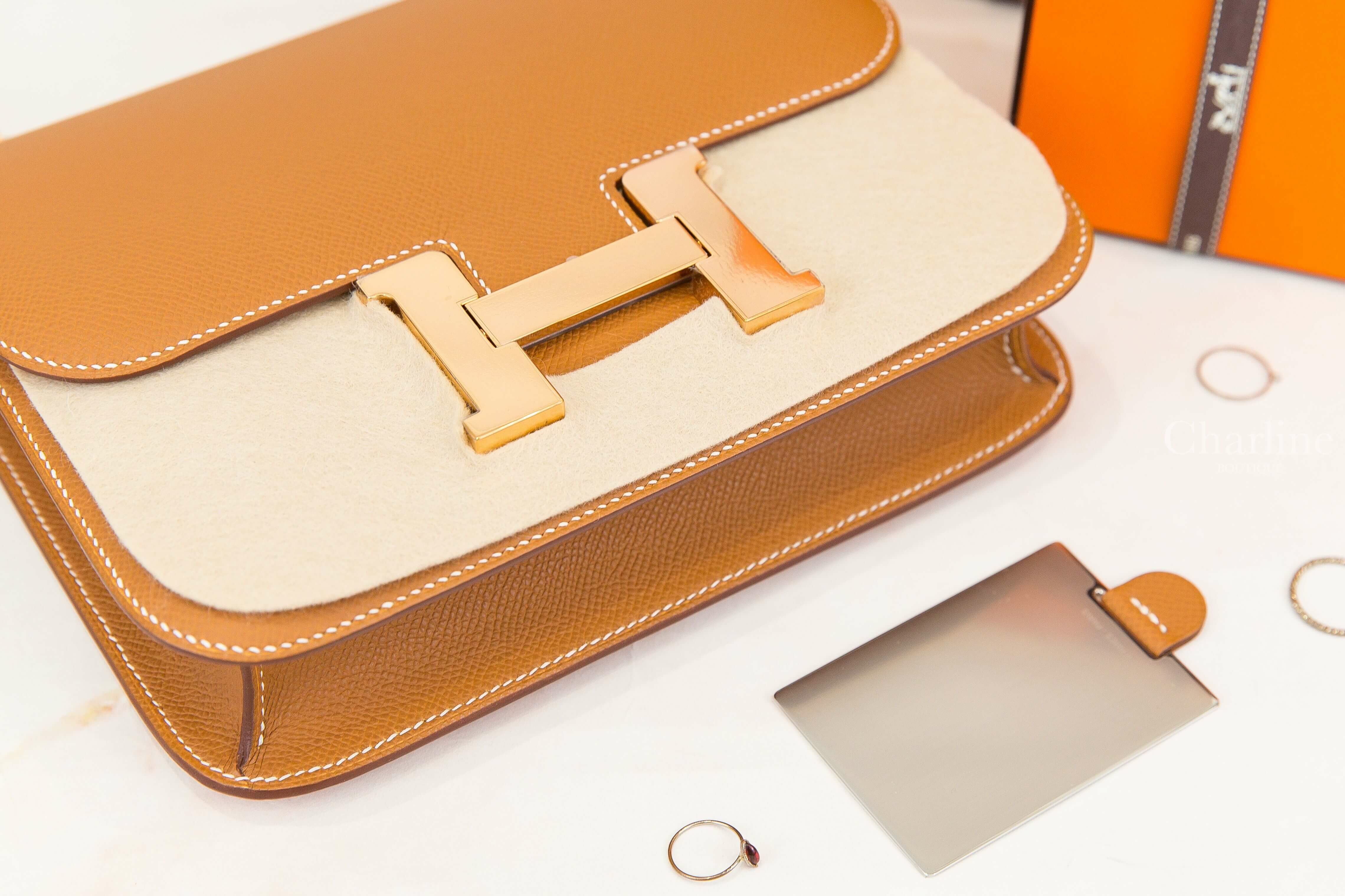 Hermès Constance III 24cm 37 Gold Epsom 焦糖色玫瑰金釦鏡面款-Charline Boutique 精品代購