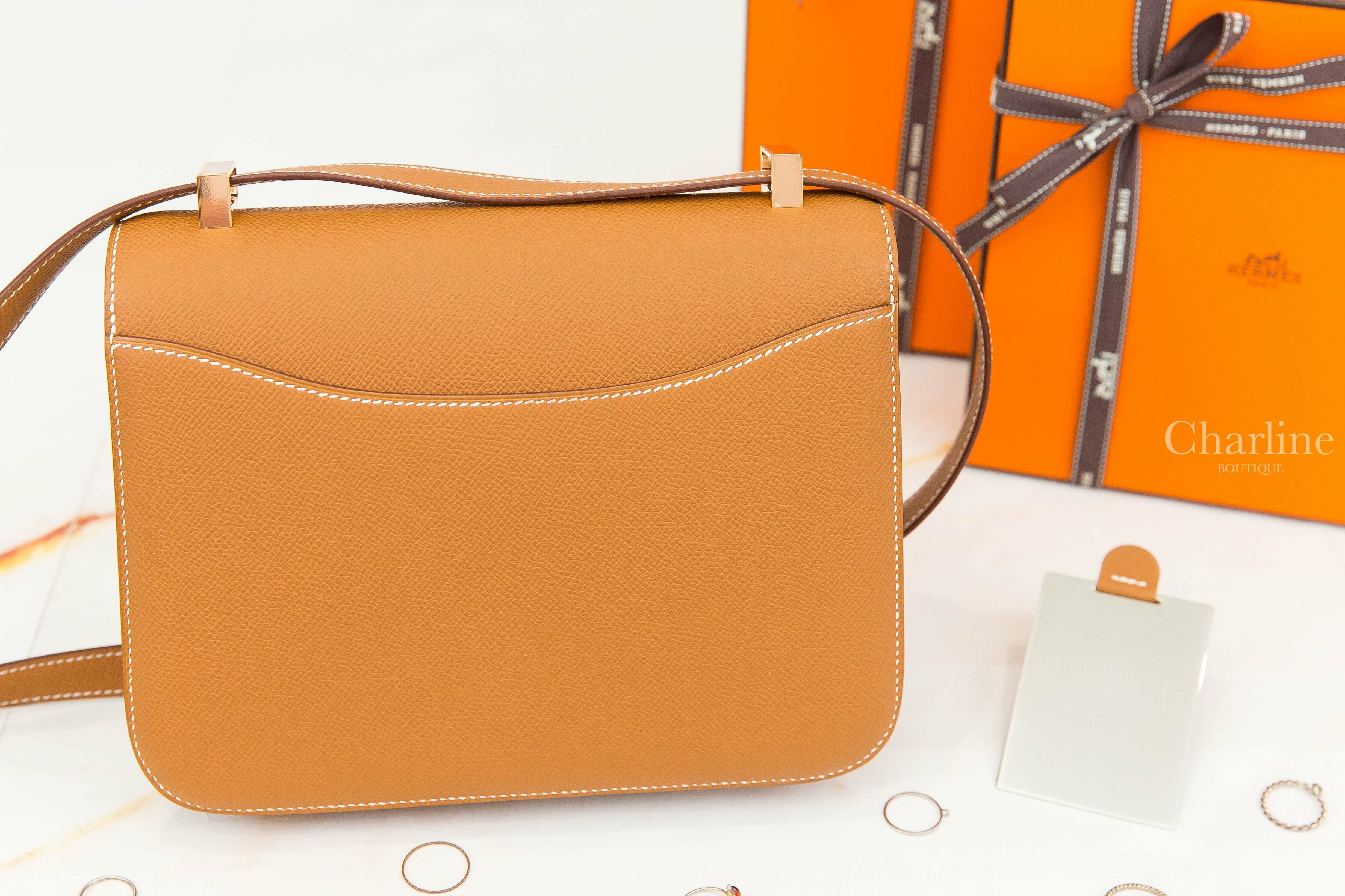 Hermès Constance III 24cm 37 Gold Epsom 焦糖色玫瑰金釦鏡面款-Charline Boutique 精品代購