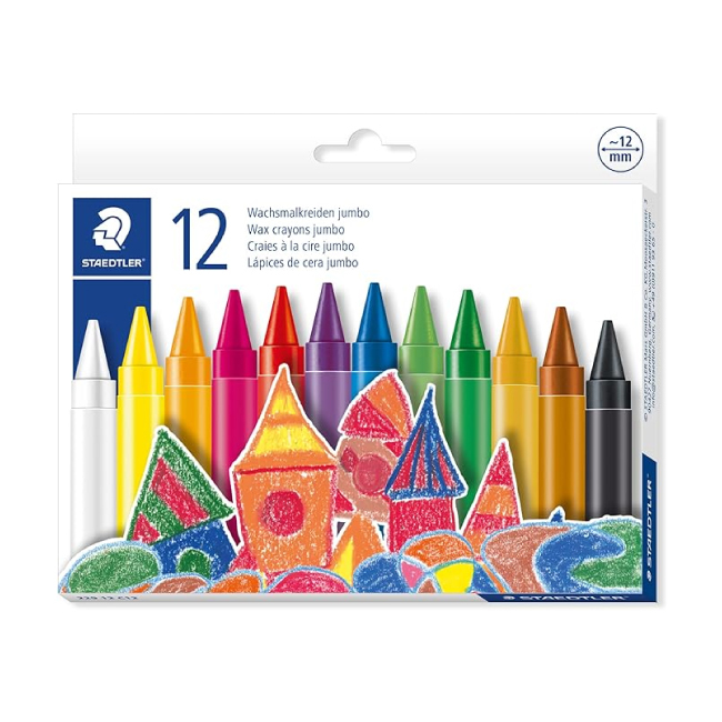 STAEDTLER施德樓 加寬型兒童無毒油蠟筆12色組 MS229 12 C12