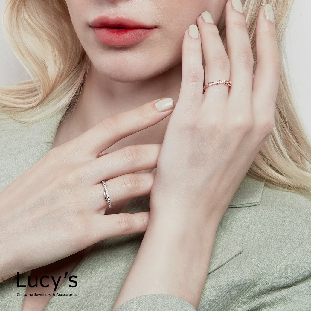 925純銀 微鑽纏繞 戒指 (二色) (116353/116359)