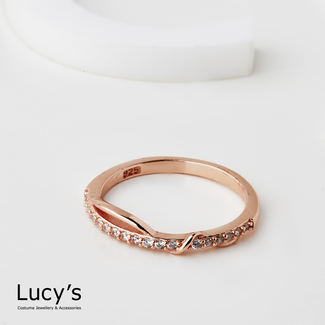 925純銀 微鑽纏繞 戒指 (二色) (116353/116359)