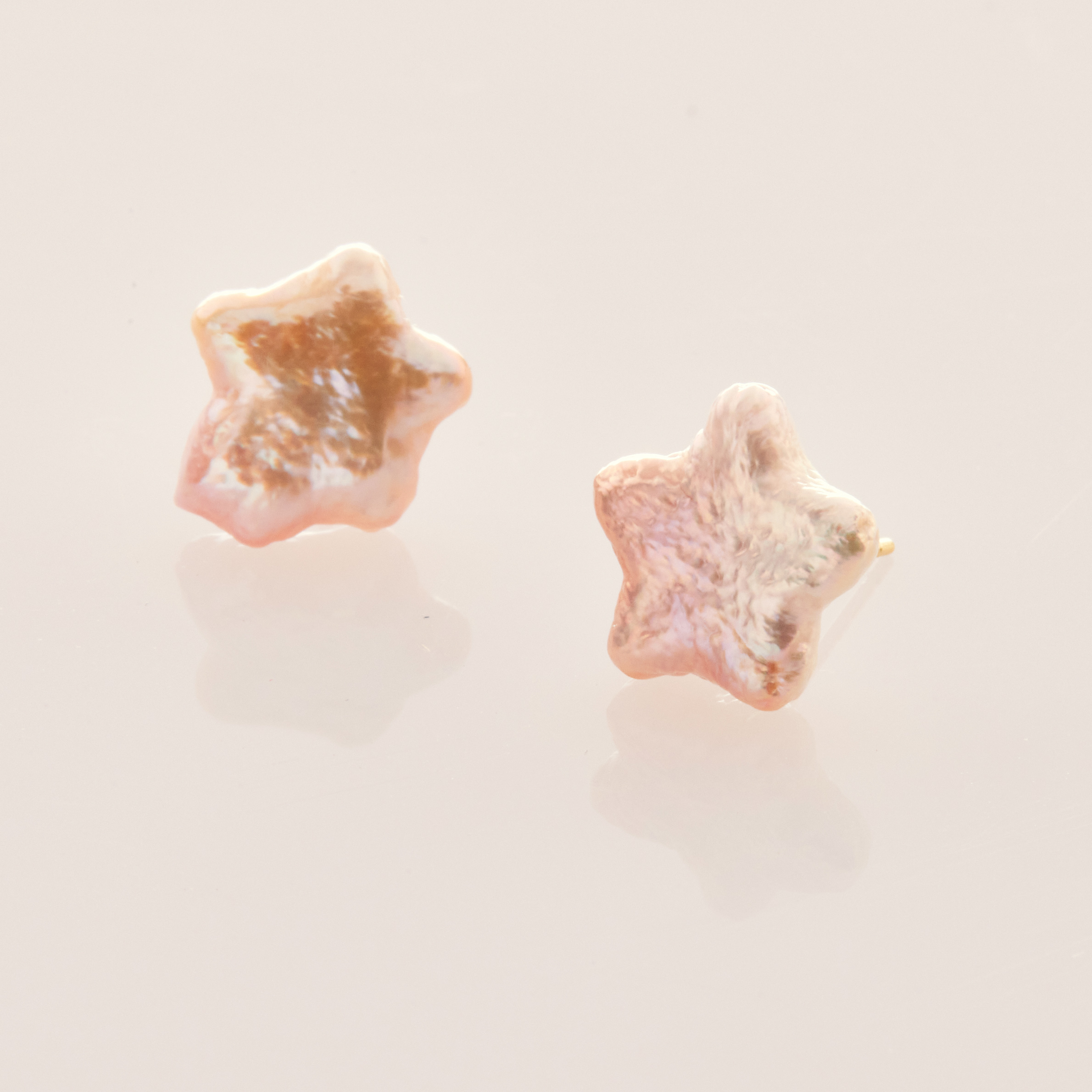 E1471 | 純銀貼耳星星珍珠耳環