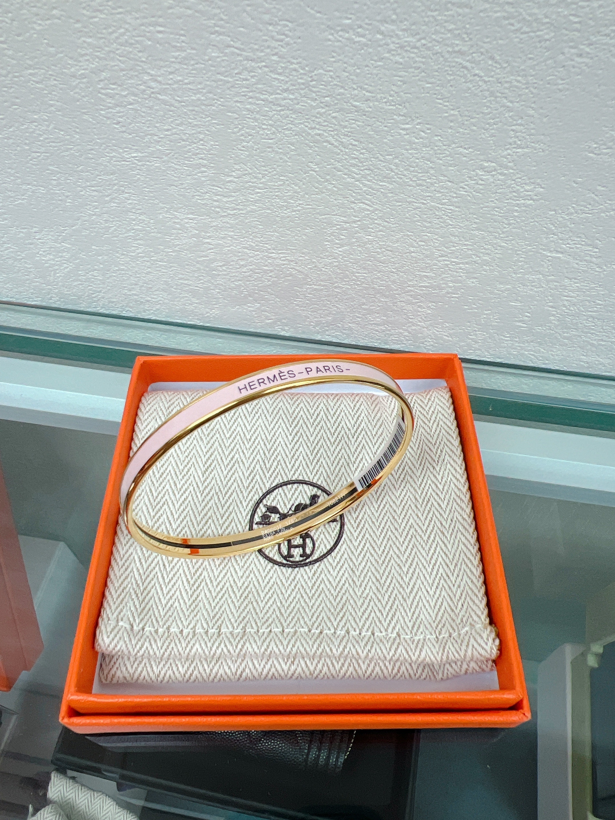 *Brand New* Hermes uni bangle (rose candeur pink/ GHW) size 65