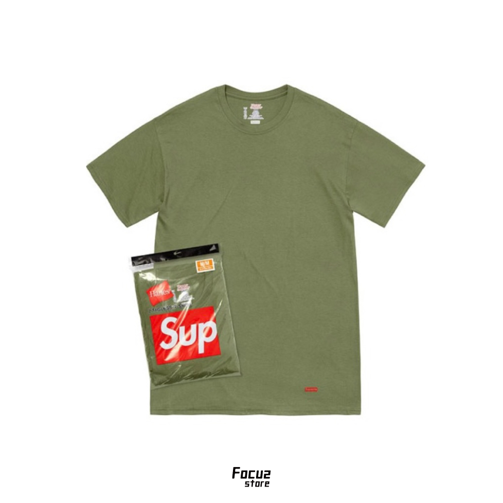 【Focus Store】現貨秒發 Supreme HANES® Tagless Tees (2 Pack - Olive) 橄欖綠