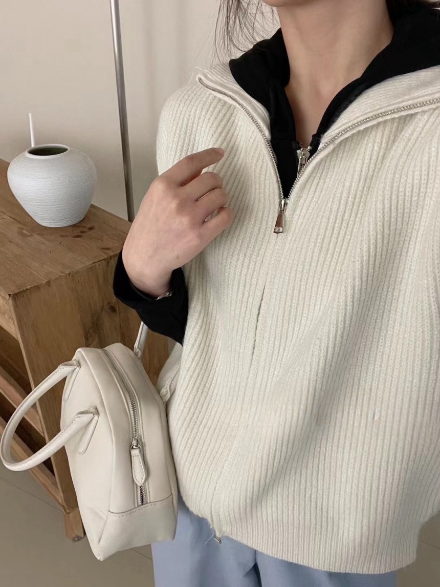 立領坑紋針織背心*3色