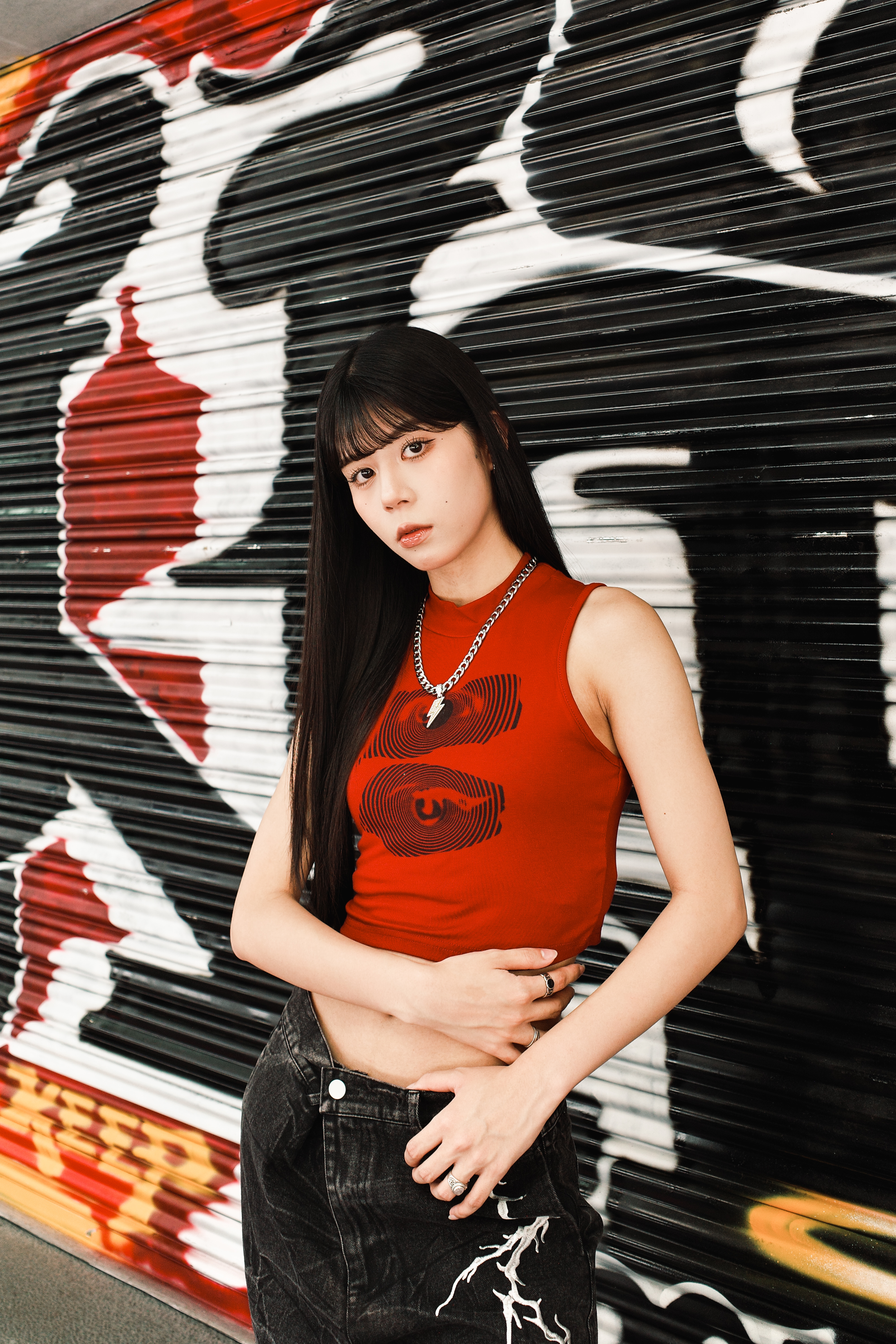 『Always_Good』漩渦 高領 短版 背心