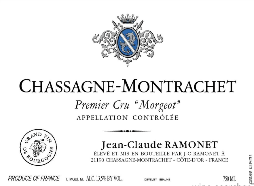 Ramonet Andre Chassagne Montrachet 1er Cru Morgeot Blanc 2020