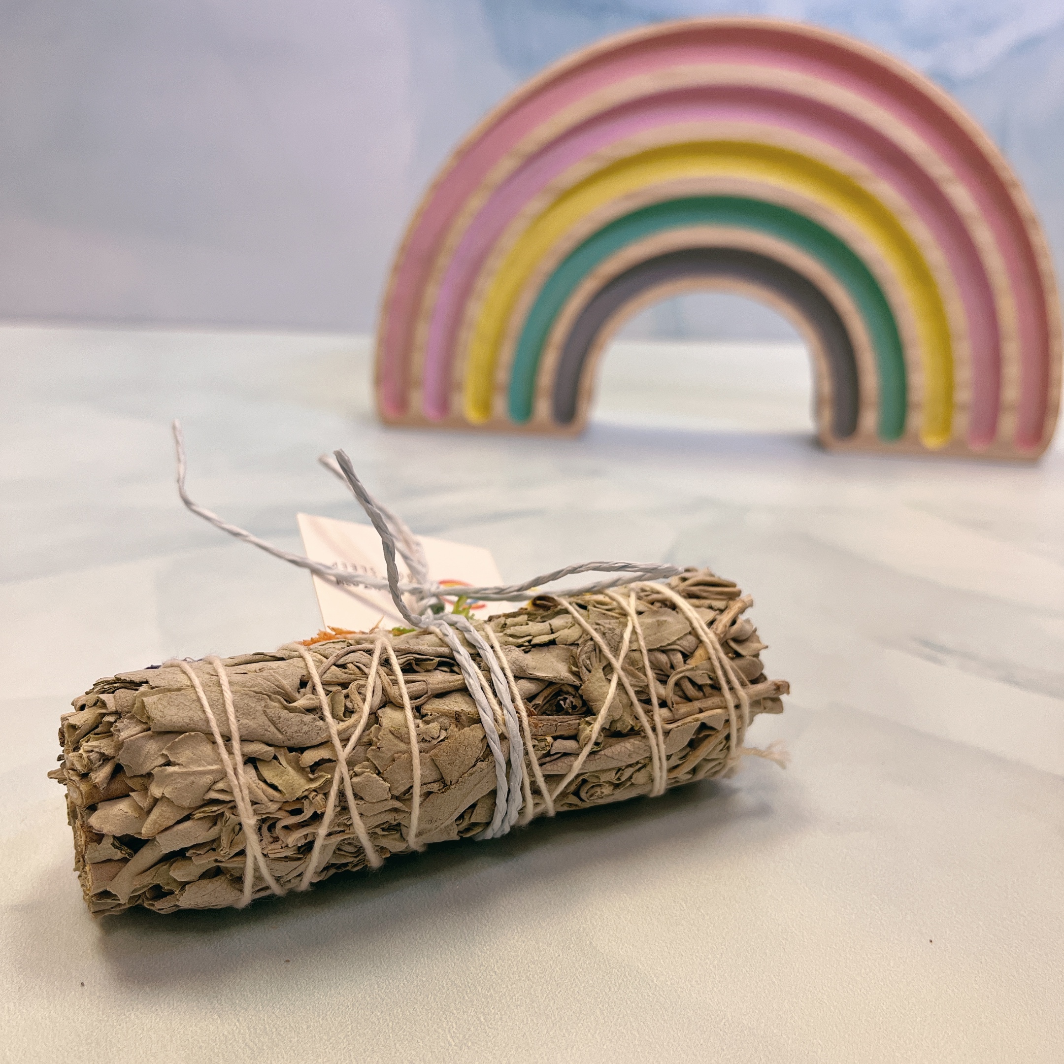 4吋四色天然花白鼠尾草棒