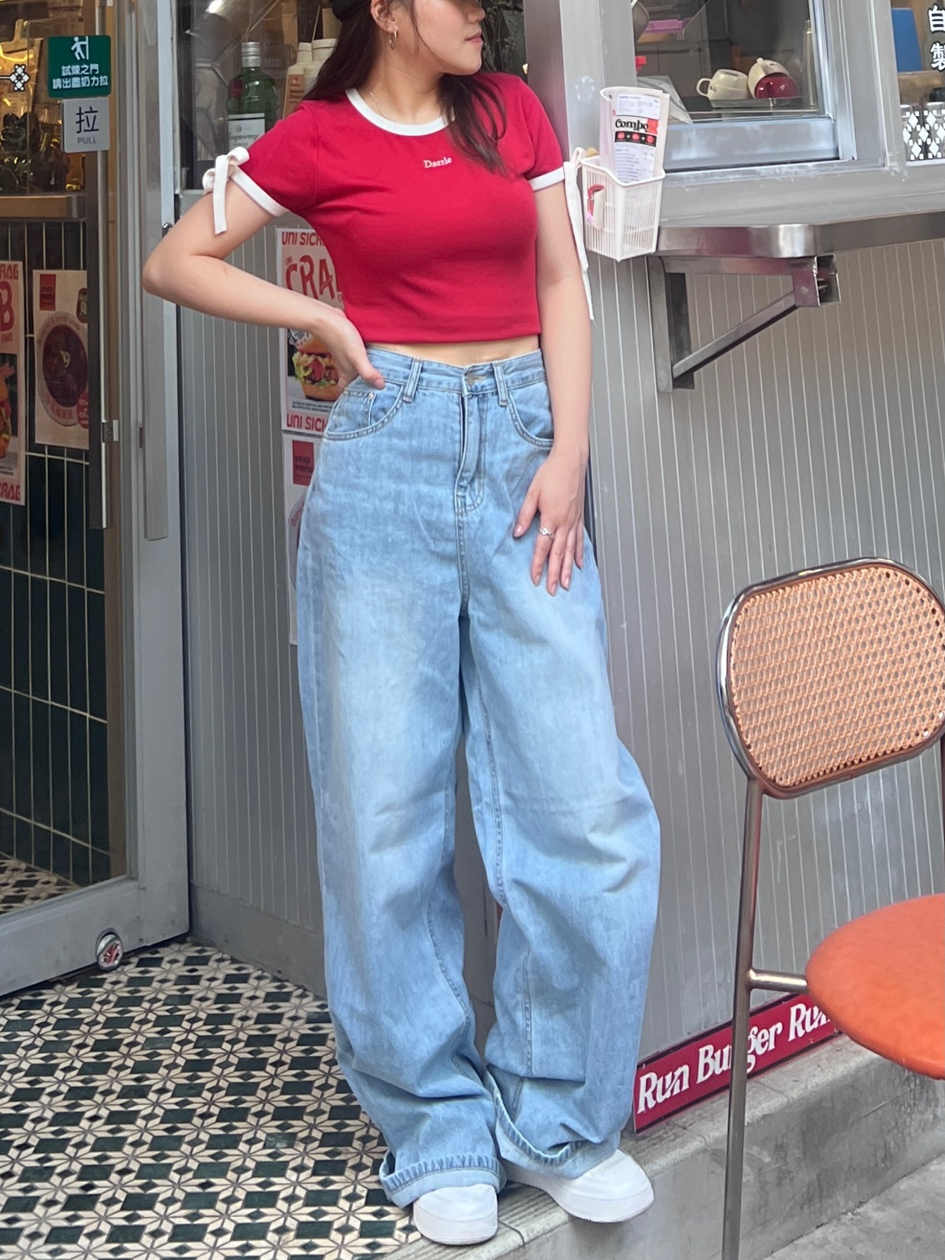 軟淋淋! 洗水軟薄超寛鬆淺牛仔褲