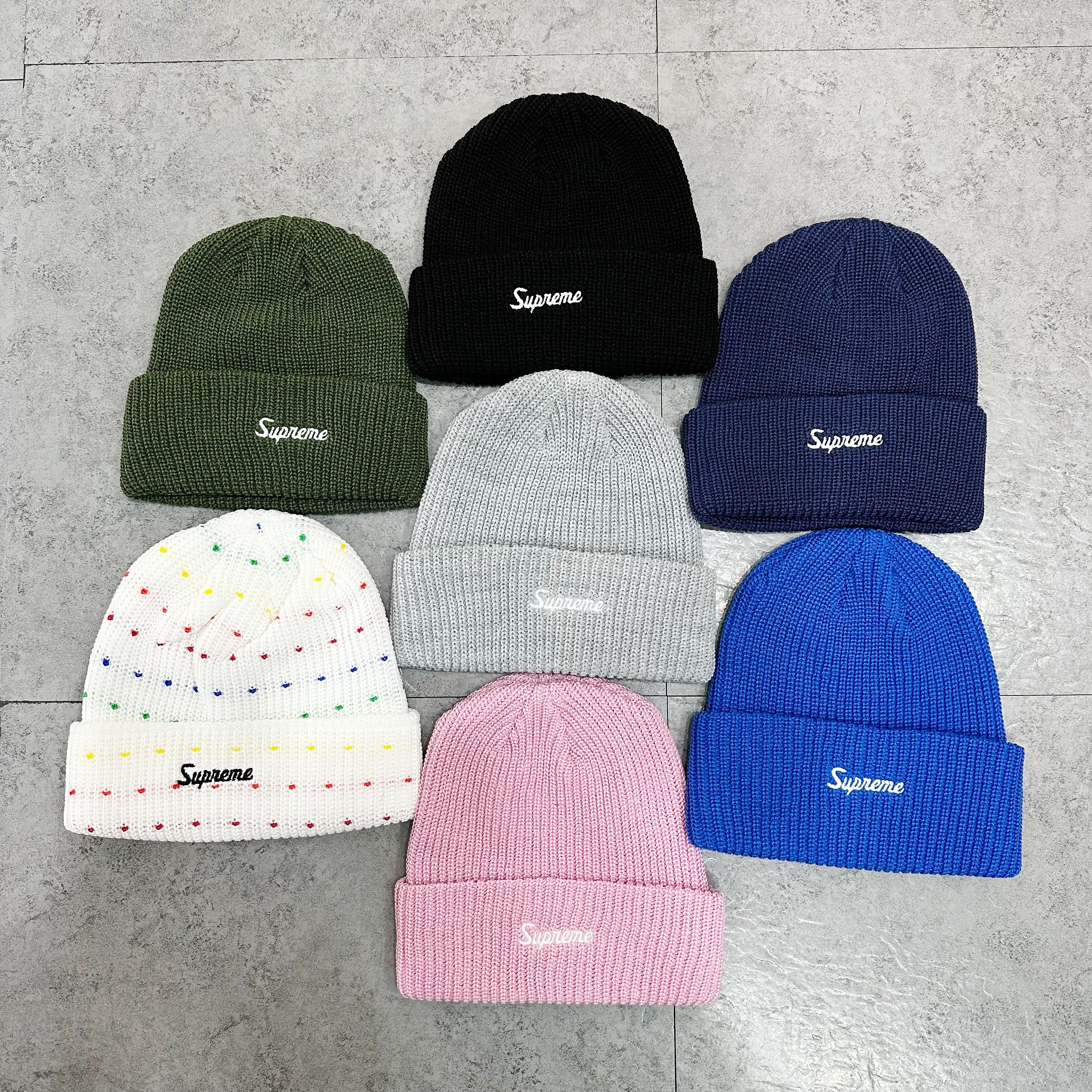 Supreme Rainbow Loose Gauge Beanie (FW24) - $40