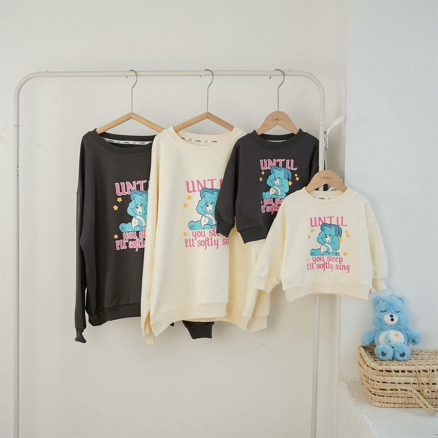 親子裝_睡睡藍色糖果熊上衣