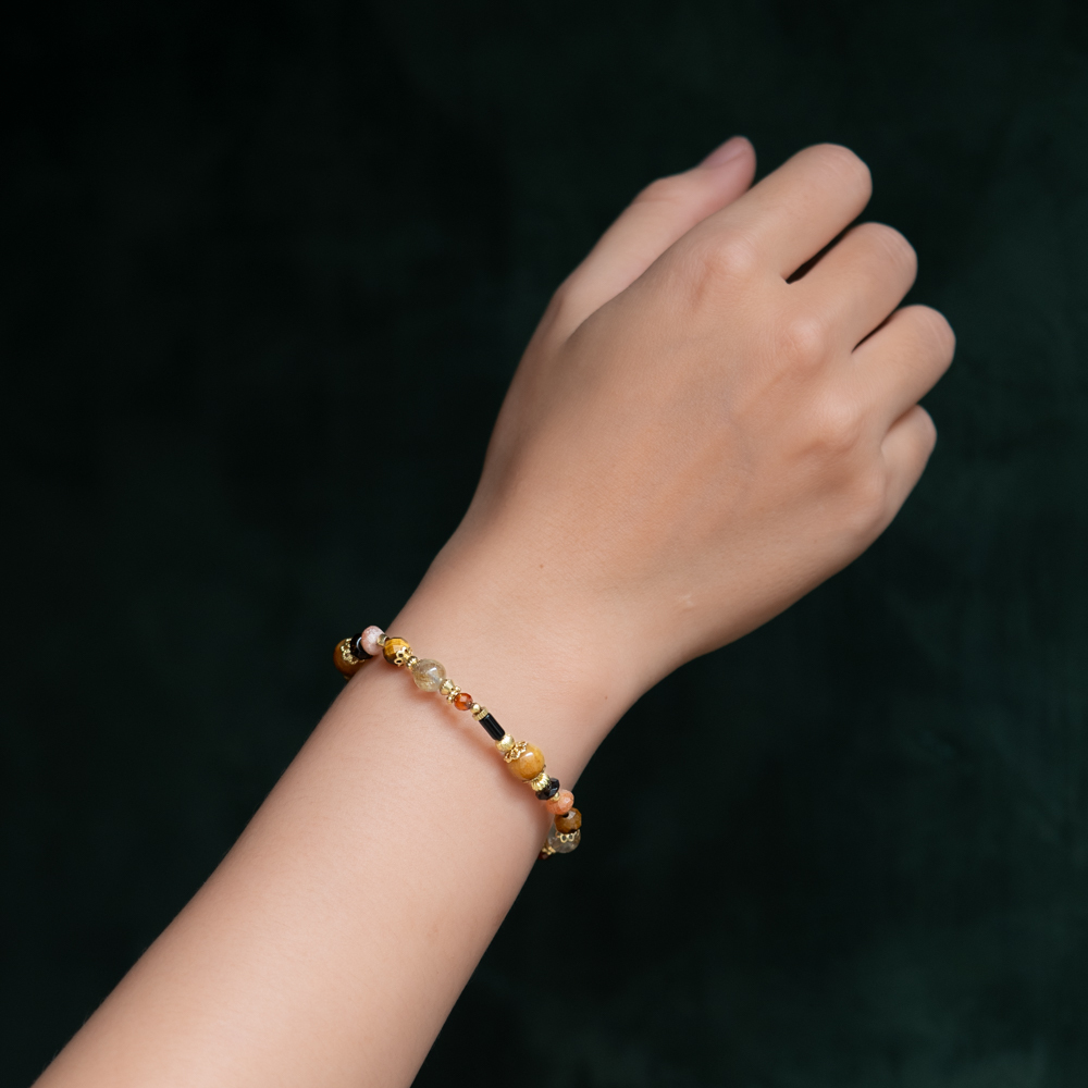 金星美神｜黃玉鈦晶黃虎眼手鍊 C1657