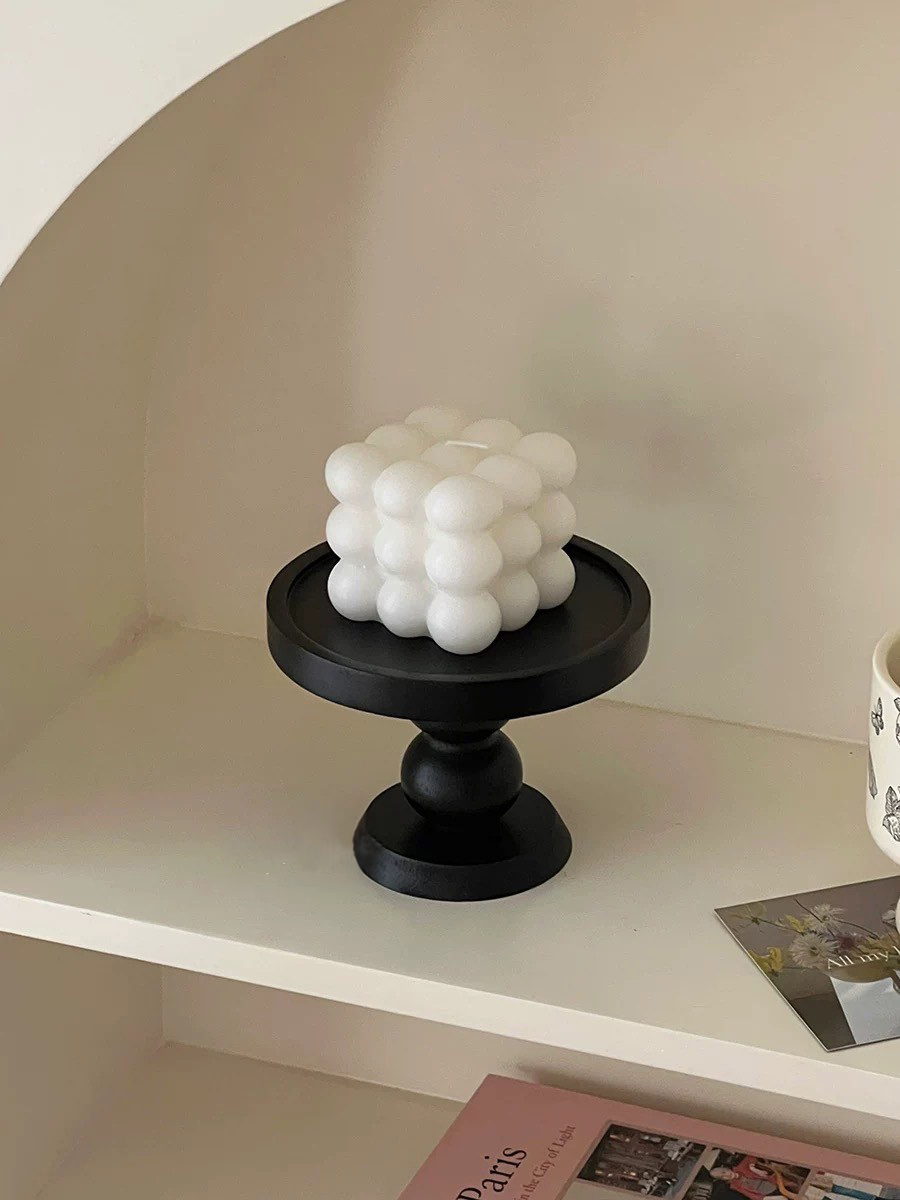 經典黑羅馬柱收納飾品展示盤擺件