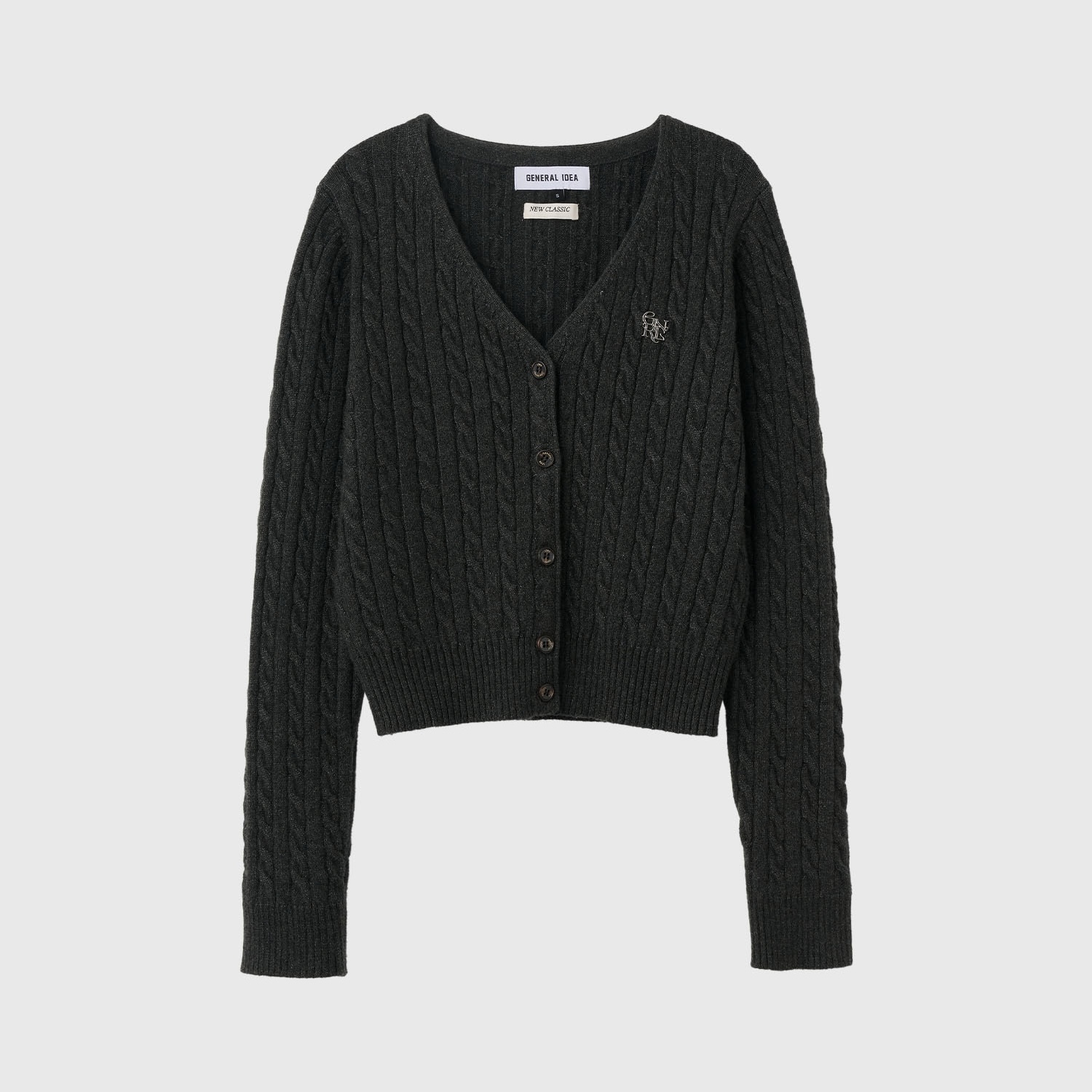 [GENERAL IDEA] NEW CLASSIC WOOL CABLE V-NECK CARDIGAN
