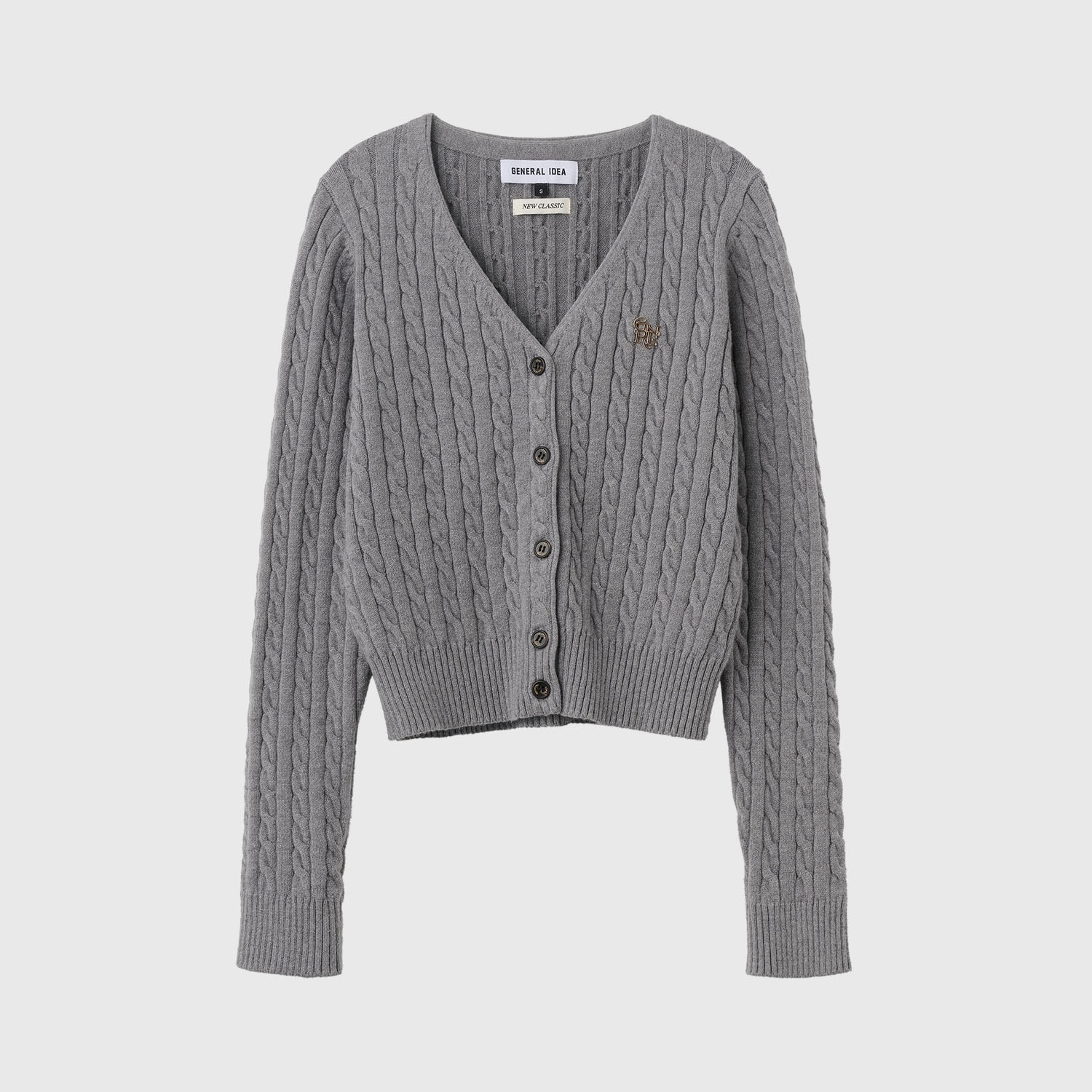 [GENERAL IDEA] NEW CLASSIC WOOL CABLE V-NECK CARDIGAN