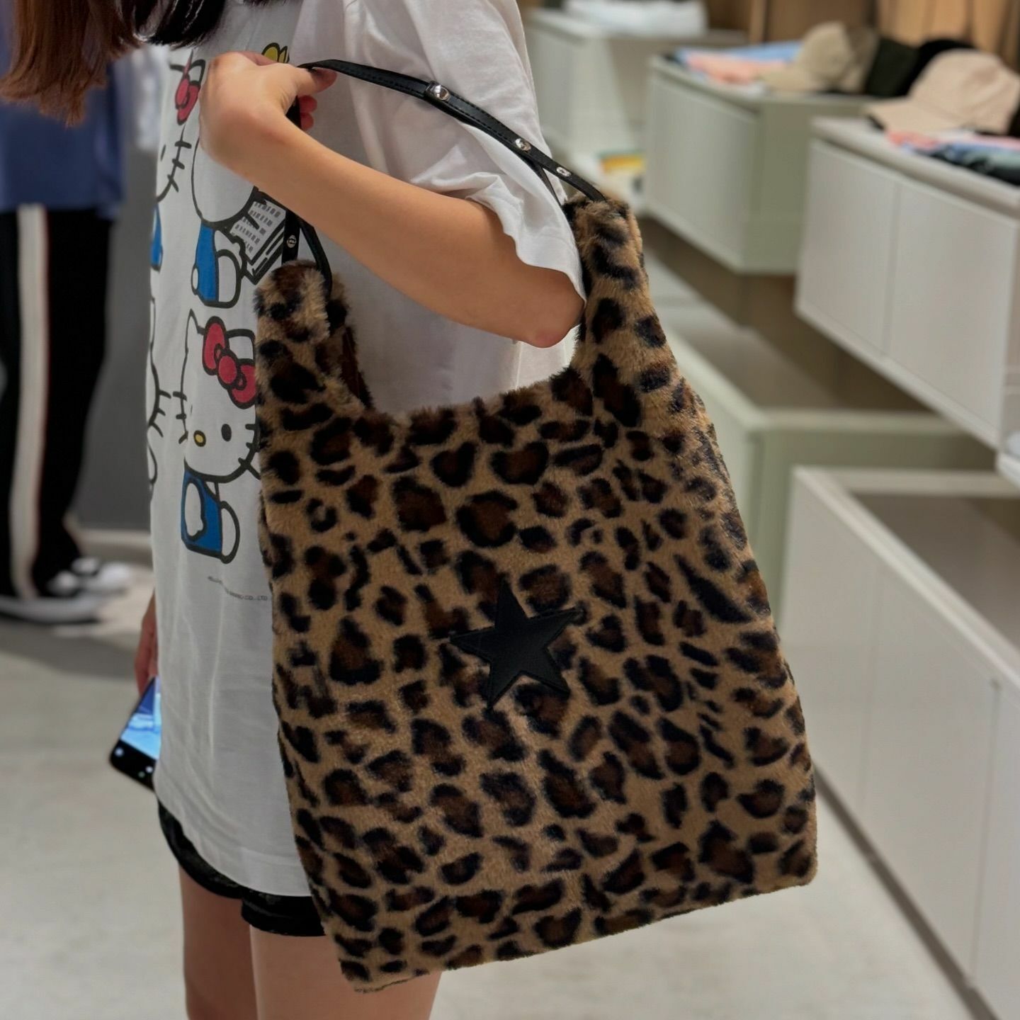 Converse Tokyo 2Way ECO-FUR Totebag 日本限定 豹紋 7色 奢華絨毛 托特 手提包 A2848PBG304