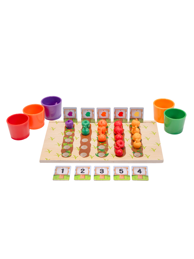 寶貝動手做-小園丁彩色蔬果種植園 顏色x數量x形狀分類配對組