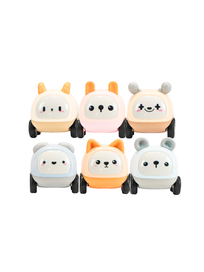 寶貝小司機-可愛造型迴力滑行小汽車 動物寶寶六件組
