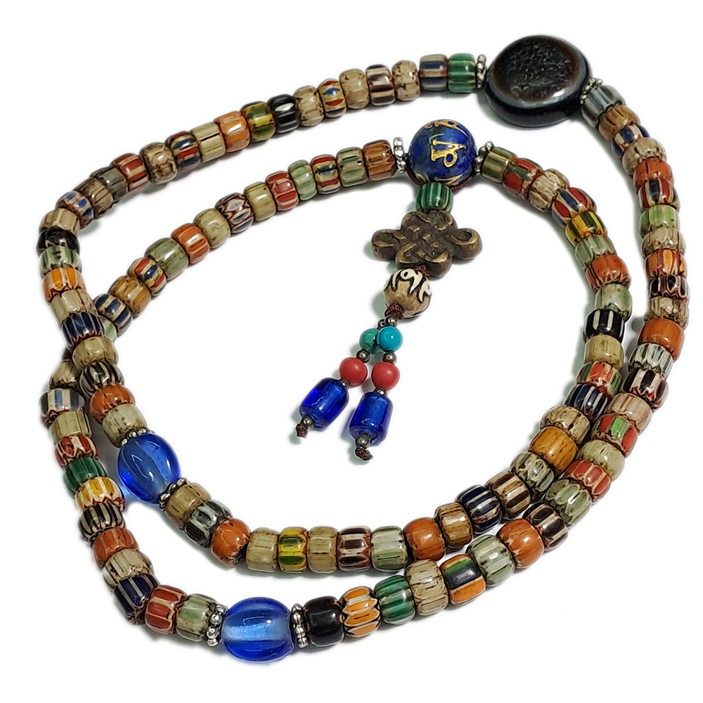 吉祥結{銅}&綠松石&銅珠108念珠4*8mm【十方】150013