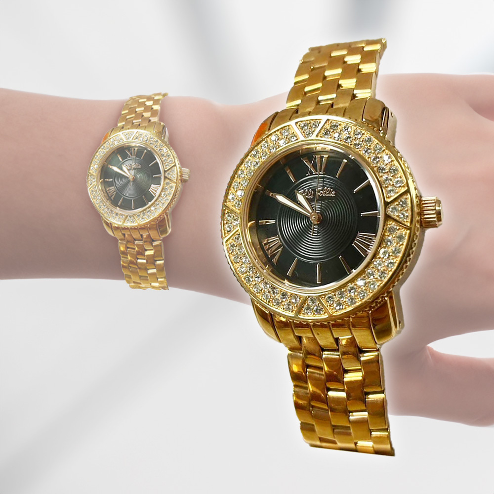 【Folli Follie 芙麗芙麗】 WF0B053BP 金色 古典 晶鑽 閃亮 時尚 膠片造型 夜光指針 不鏽鋼 手錶 淑女