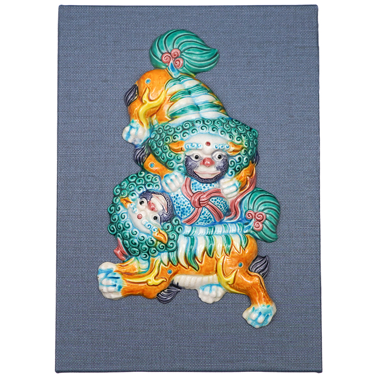 鹿港窯禮品館 雙獅戲球擺飾 傳統工藝的現代詮釋 桌上 擺飾 獎牌