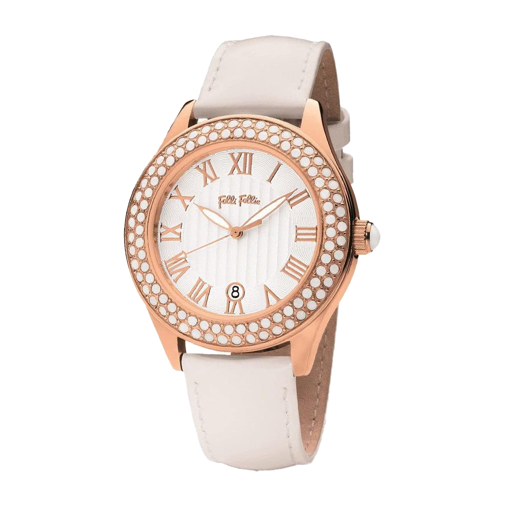【Folli Follie 芙麗芙麗】 WF9B016SD 優雅 經典 女士 陶瓷錶圈 日本機芯 夜光 日期 手錶 女錶 淑女