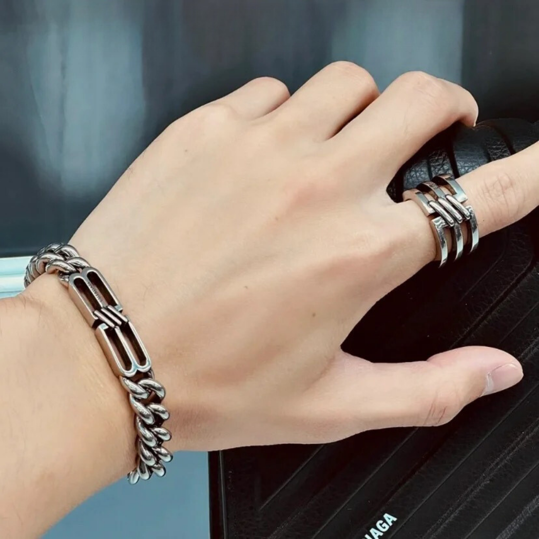 【NICE 歐美日韓代購】24SS Balenciaga巴黎世家-上海經銷商🔥經典BB ICON GOURMETTE 手鍊 黃銅 街頭